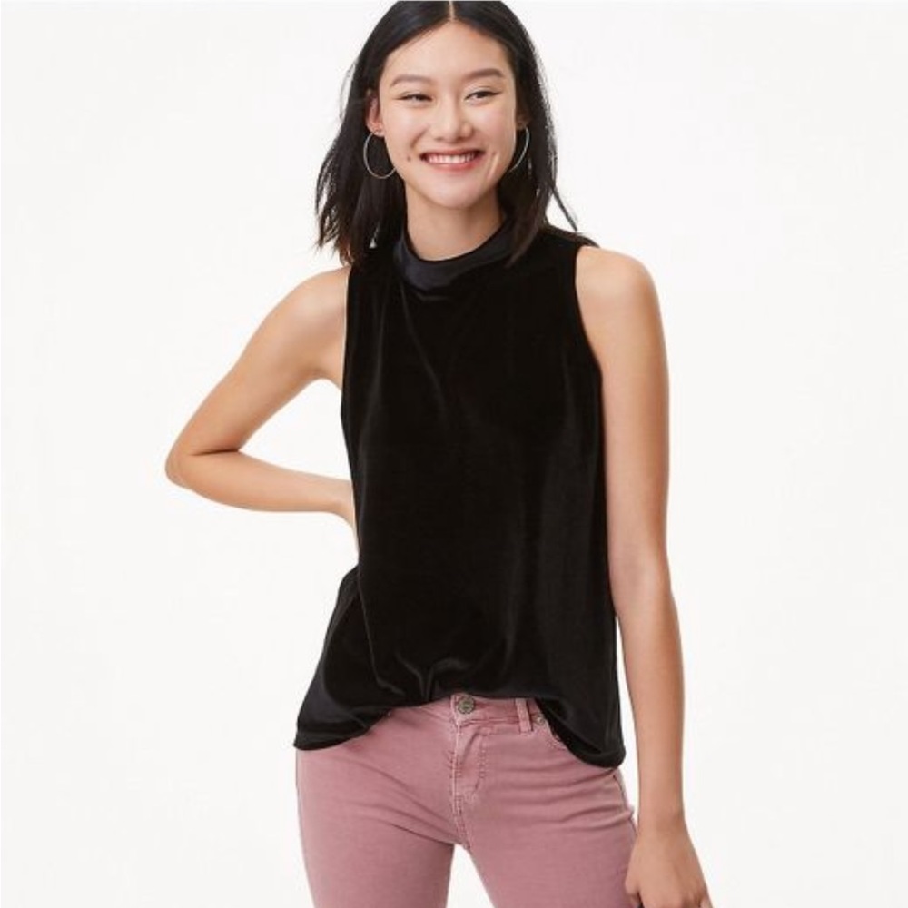 Loft Velvet Mock Neck Tank - S